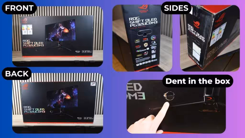ASUS PG32UCDM3 : un écran QD-OLED haut de gamme livré endommagé chez certains utilisateurs 3 ROG Swift OLED PG32UCDM3 display packaging 2