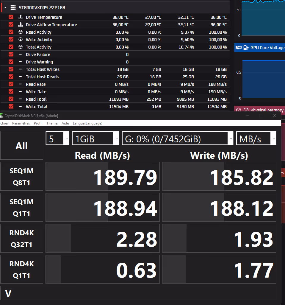 Seagate FireCuda X Vault test cdm 8.0 temps
