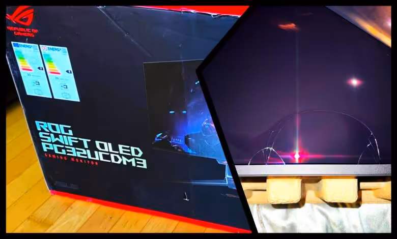 ASUS PG32UCDM3 : un écran QD-OLED haut de gamme livré endommagé chez certains utilisateurs 1 asus pg32ucdm3 ecrans casses packaging
