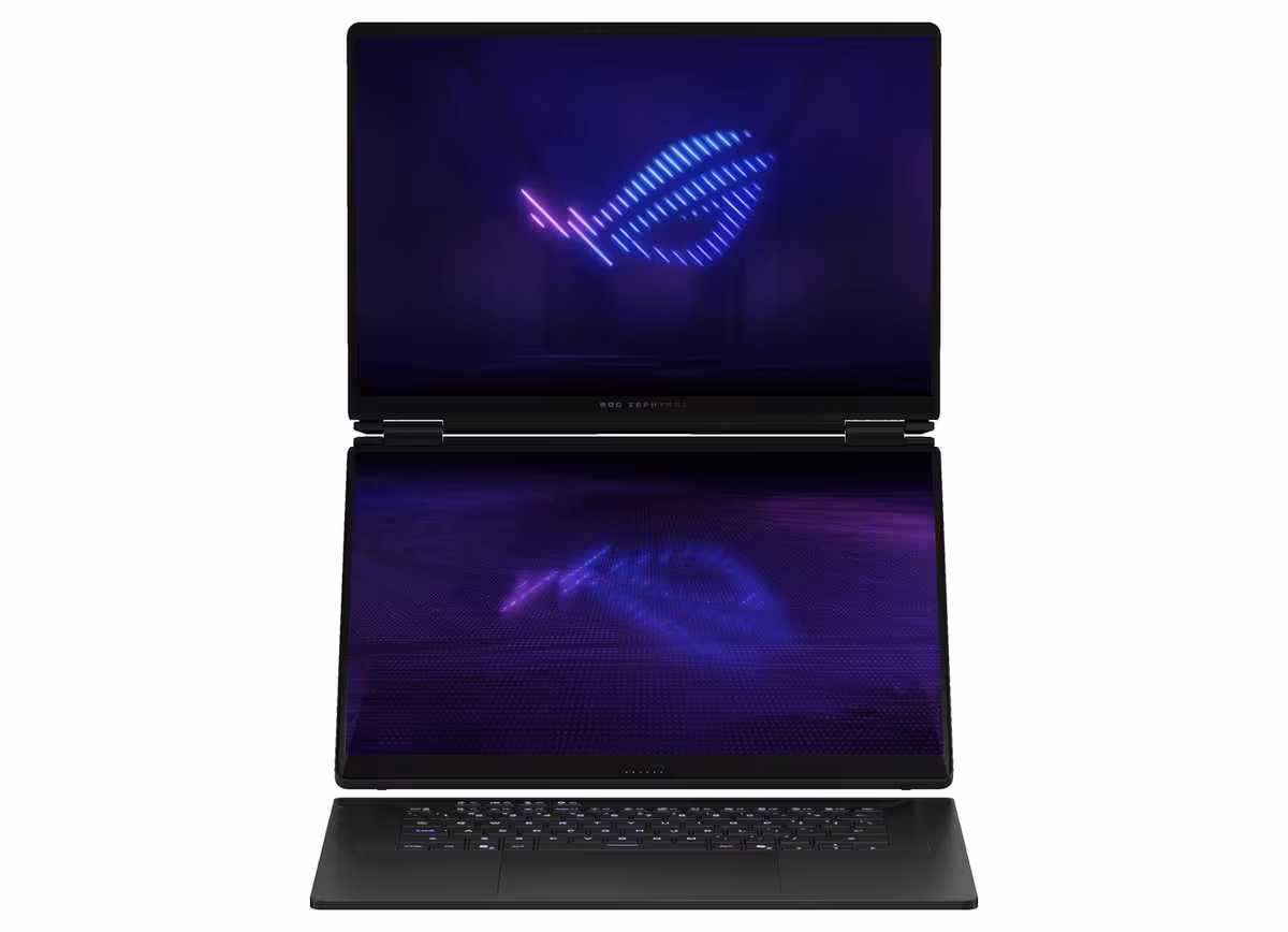 ASUS ROG Zephyrus Duo double affichage, écran principal et secondaire.