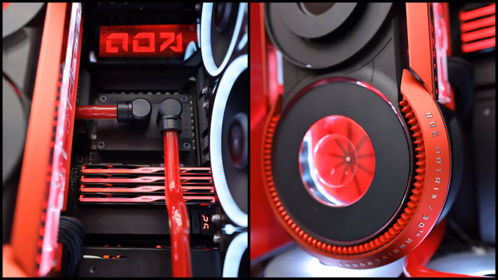 build ASUS ROG Matrix RTX 5090 30th Anniversary sous watercooling custom 02