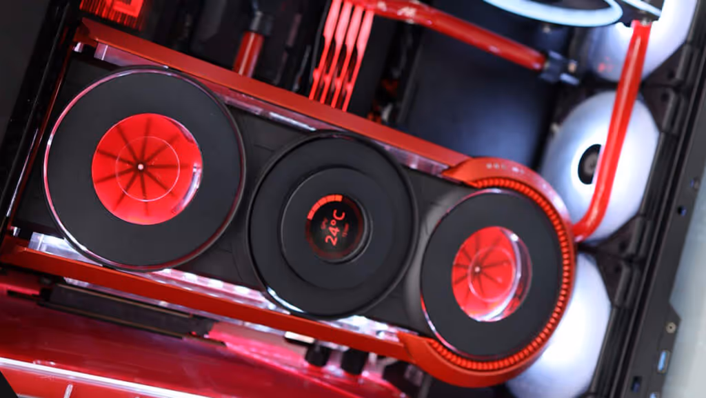 build ASUS ROG Matrix RTX 5090 30th Anniversary sous watercooling custom 04