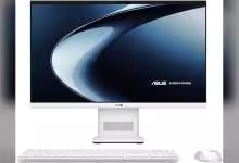 ASUS AiO V400 avec écran affichant "In Search of Incredible"