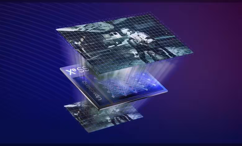 Intel XeSS quitte Unity : plugin archivé et support retiré, cap sur d’autres moteurs 1 Conceptualisation Intel XeSS avec graphiques 3D et rendu spatial numérique sur fond abstrait.