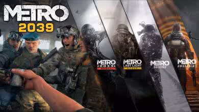 Affiche promotionnelle Metro 2039 avec personnages des jeux précédents de la série Metro.
