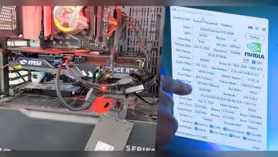 Photo mixte du setup GPU MSI RX avec capture écran informations RTX 4090.