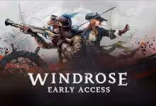 Illustration promotionnelle du jeu Windrose avec deux personnages en costumes d'époque.