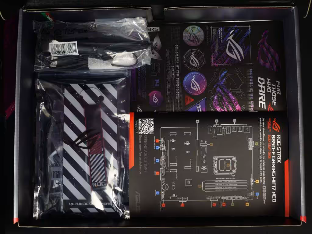 rog strix b850 f gaming wifi7 neo box bundle