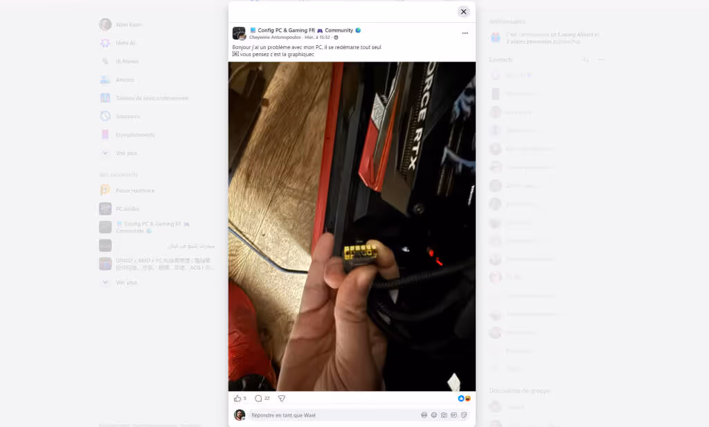 rtx 5090 cable fondu france