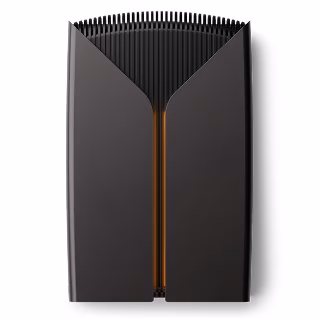 Disque dur FireCuda, design moderne, vue de dessus avec lumières oranges.