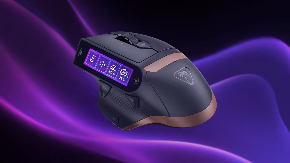 Souris Turtle Beach avec écran de contrôle intégré.