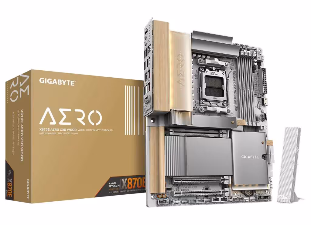 Carte mère GIGABYTE AERO édition dorée avec emballage fond clair