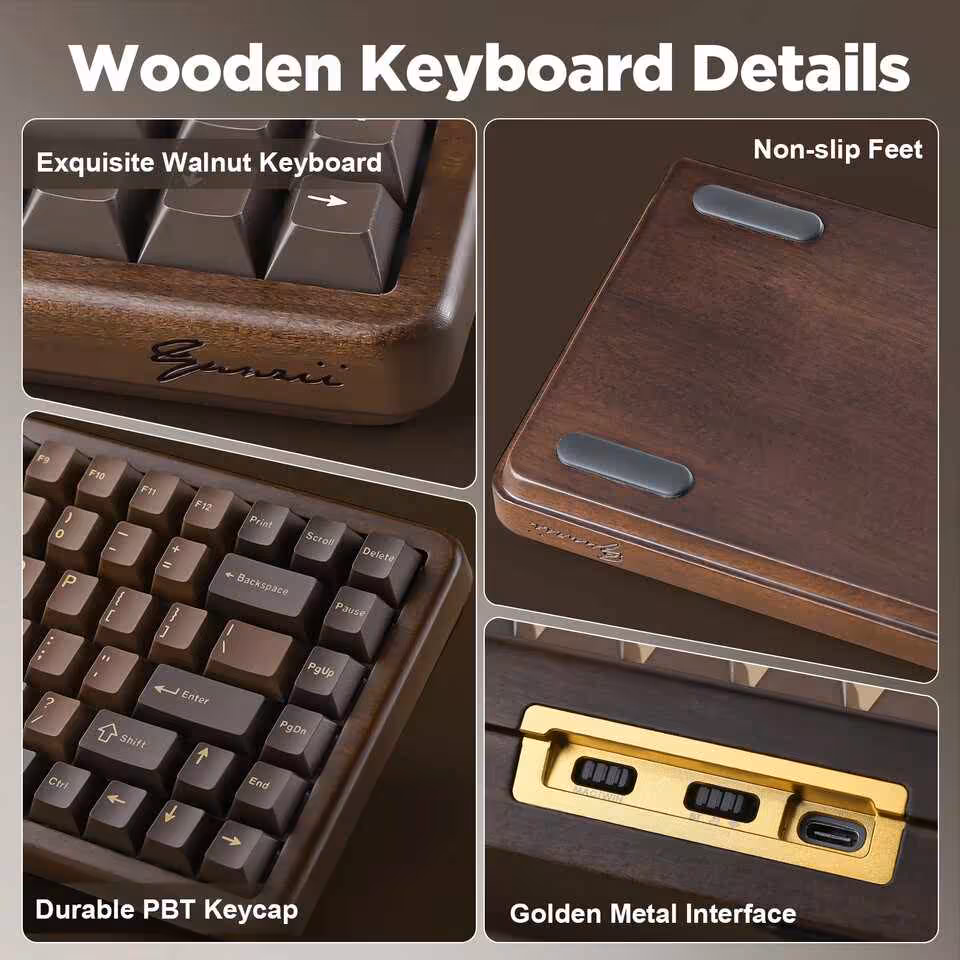 Yunzii Wood 68 et Wood 84 : deux claviers mécaniques en noyer à moins de 100 dollars