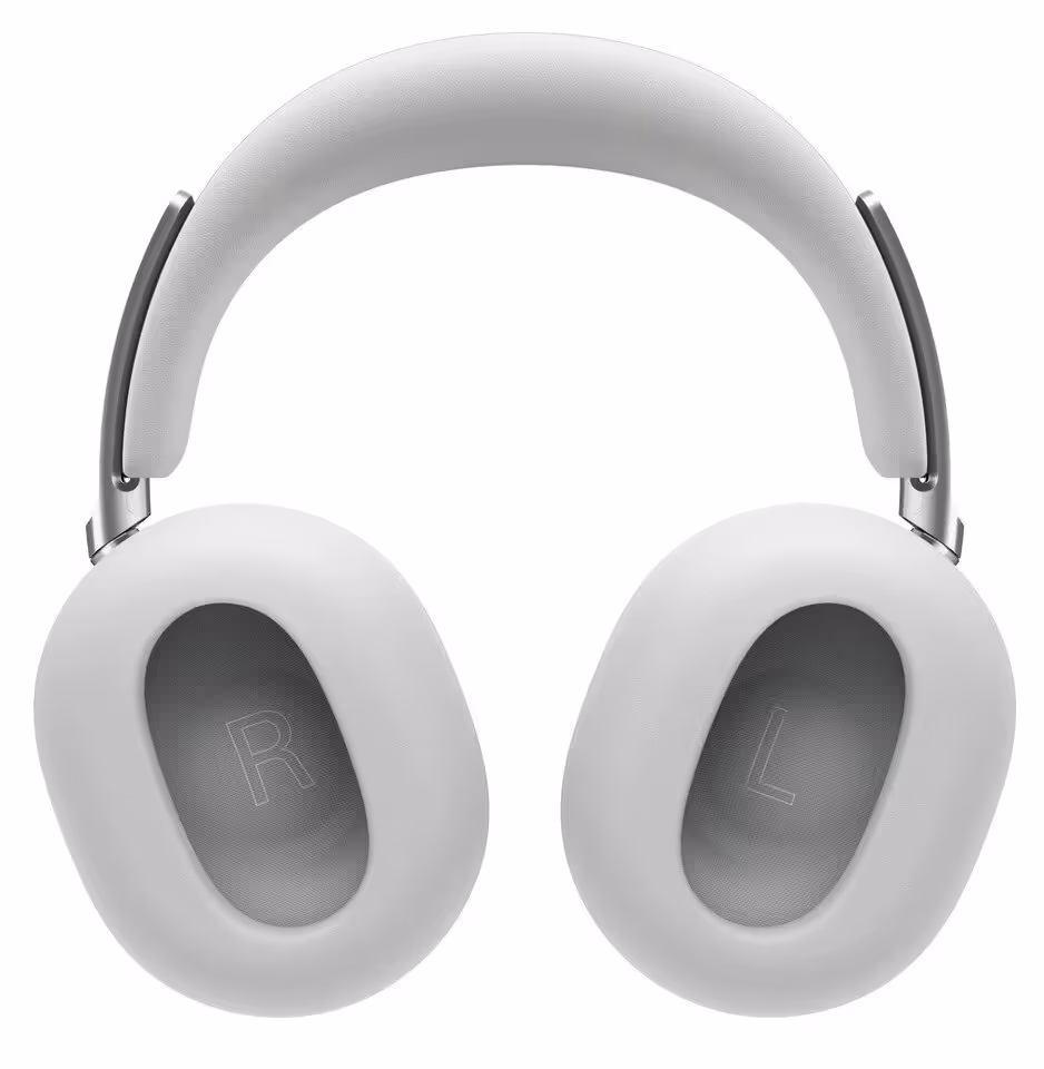 Casque audio Sony blanc, vue de face sur fond blanc