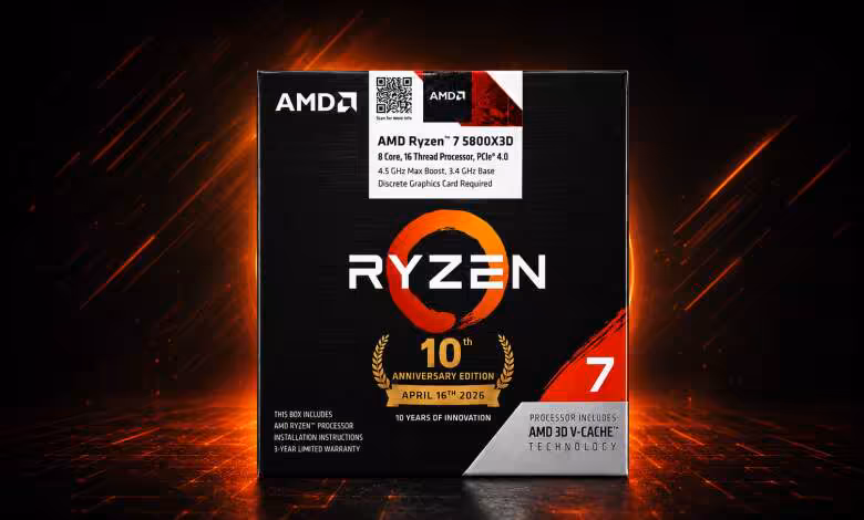 Ryzen 7 5800X3D 10th Anniversary Edition : une première mise en vente repérée en Inde 1 Ryzen 7 5800X3D 10th Anniversary Edition en vente Inde