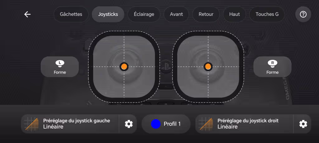 SCUF Omega application Android joysticks