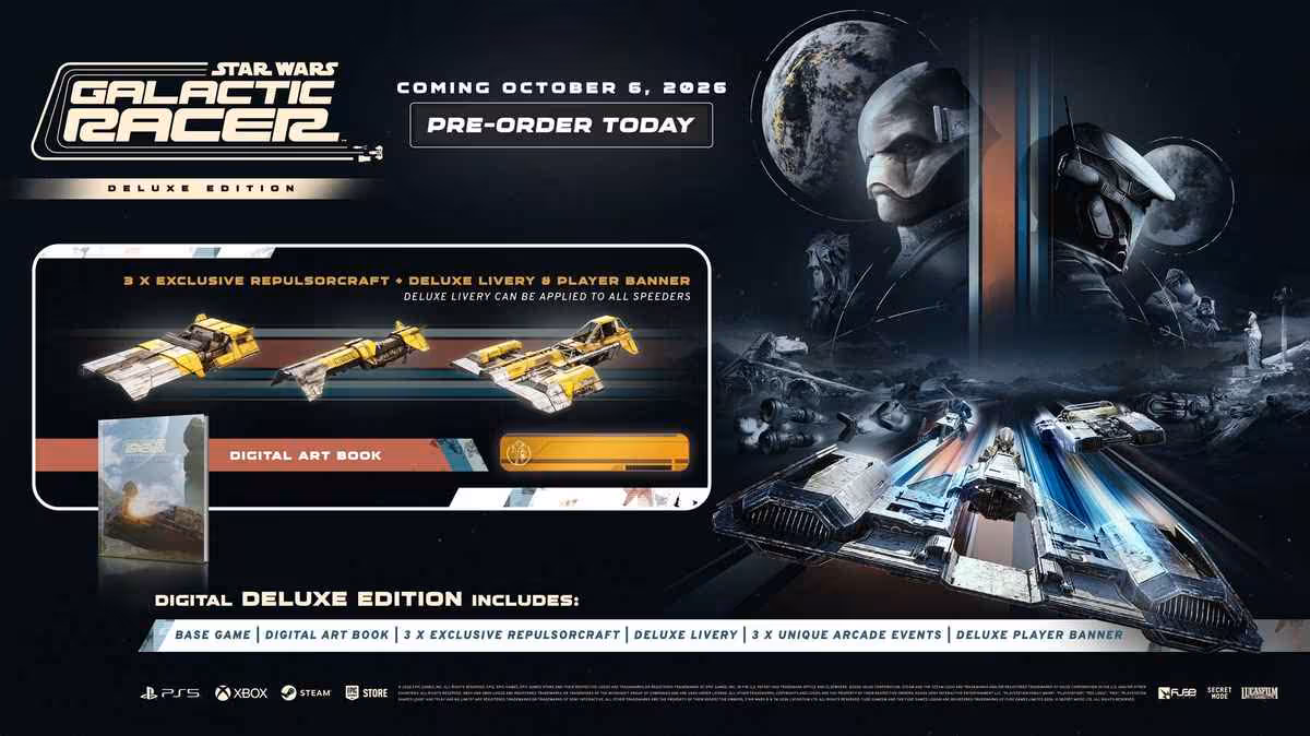 Présentation visuelle de l'édition Star Wars: Galactic Racer Deluxe