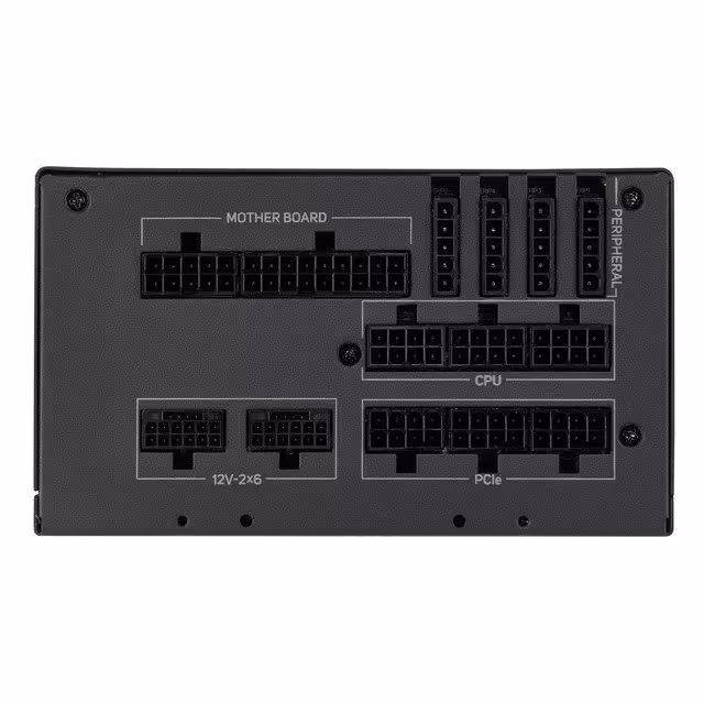 Panneau modulaire d’alimentation FSP avec ports Motherboard, CPU, PCIe, 12V-2x6 et Peripheral