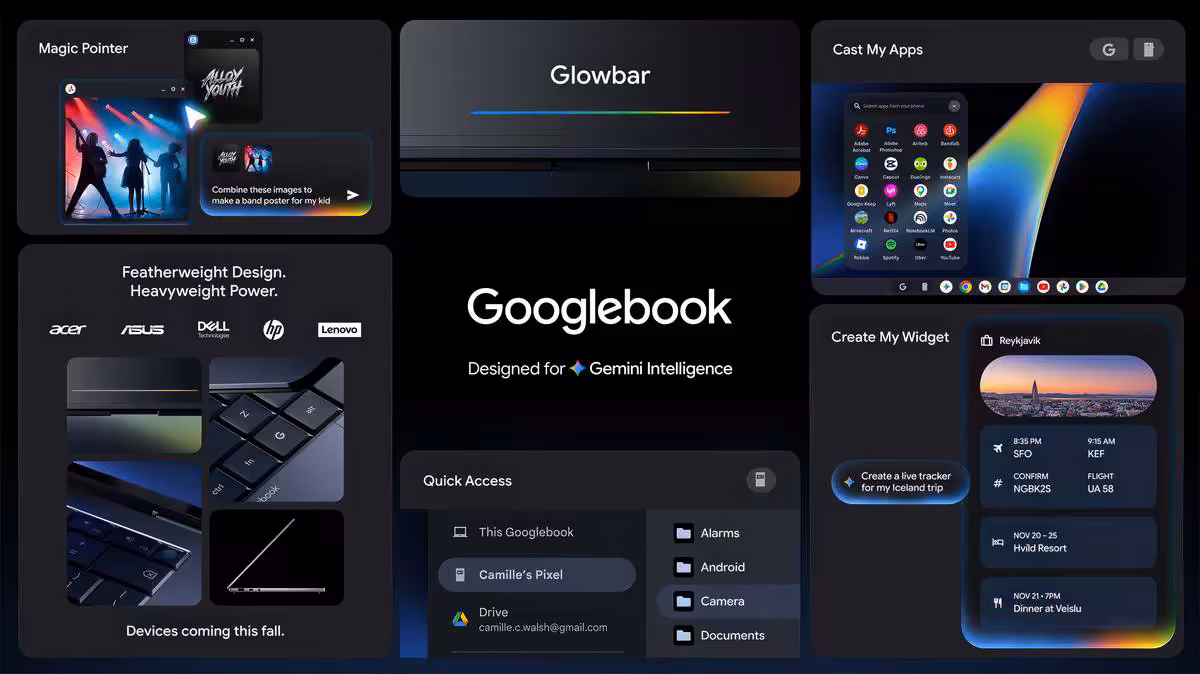 Googlebook: Google’s Android laptop platform for Gemini PCs