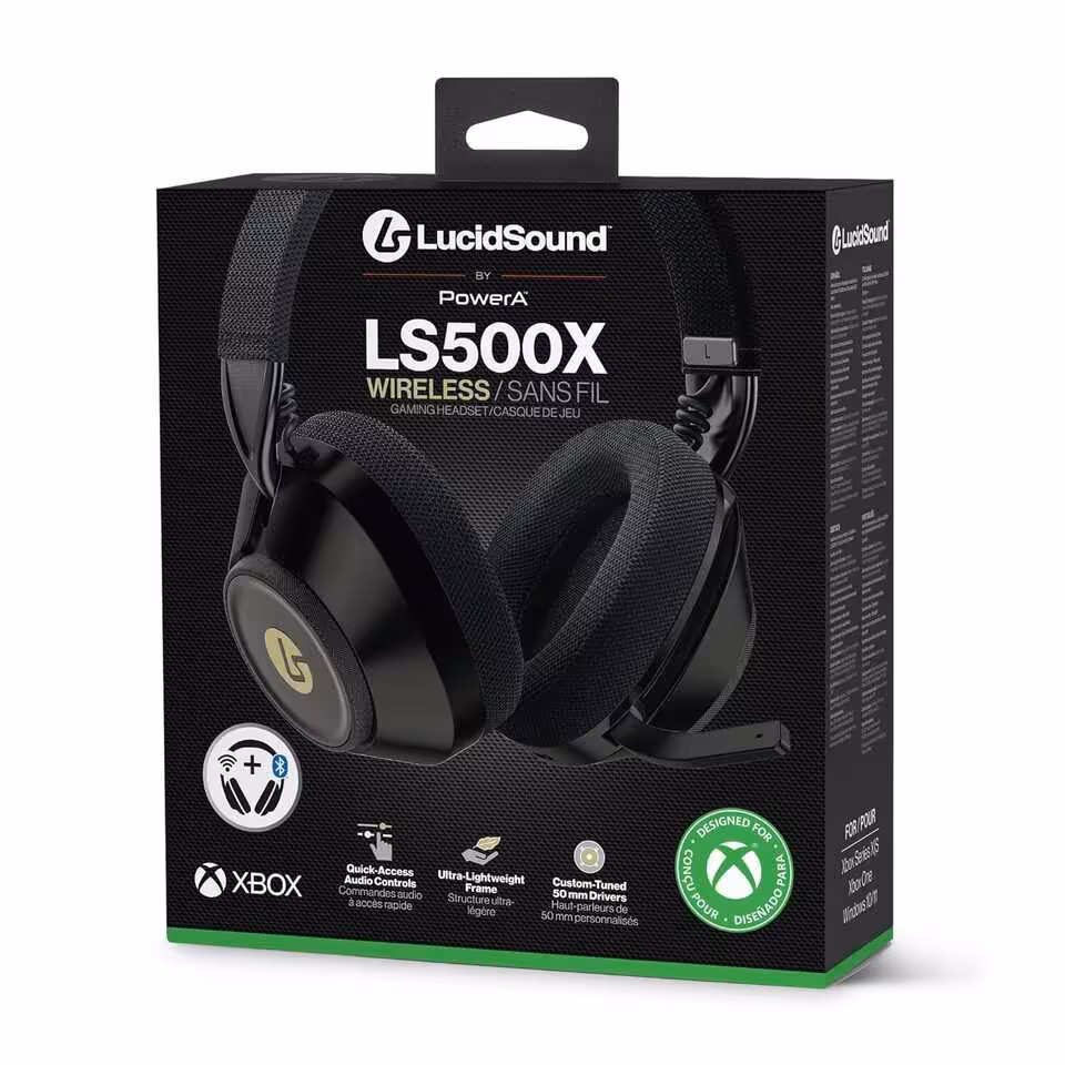 Boîte du casque LucidSound PowerA LS500X Wireless noire, compatible Xbox