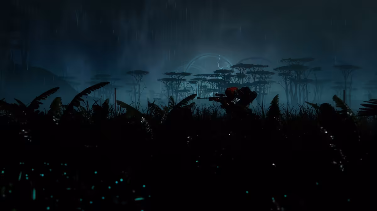 Marathon Season 2 démarre le 2 juin avec une semaine gratuite et un gros reset 2 Vue nocturne d’une végétation dense, ambiance sombre bleu-vert, sans élément produit clairement identifiable