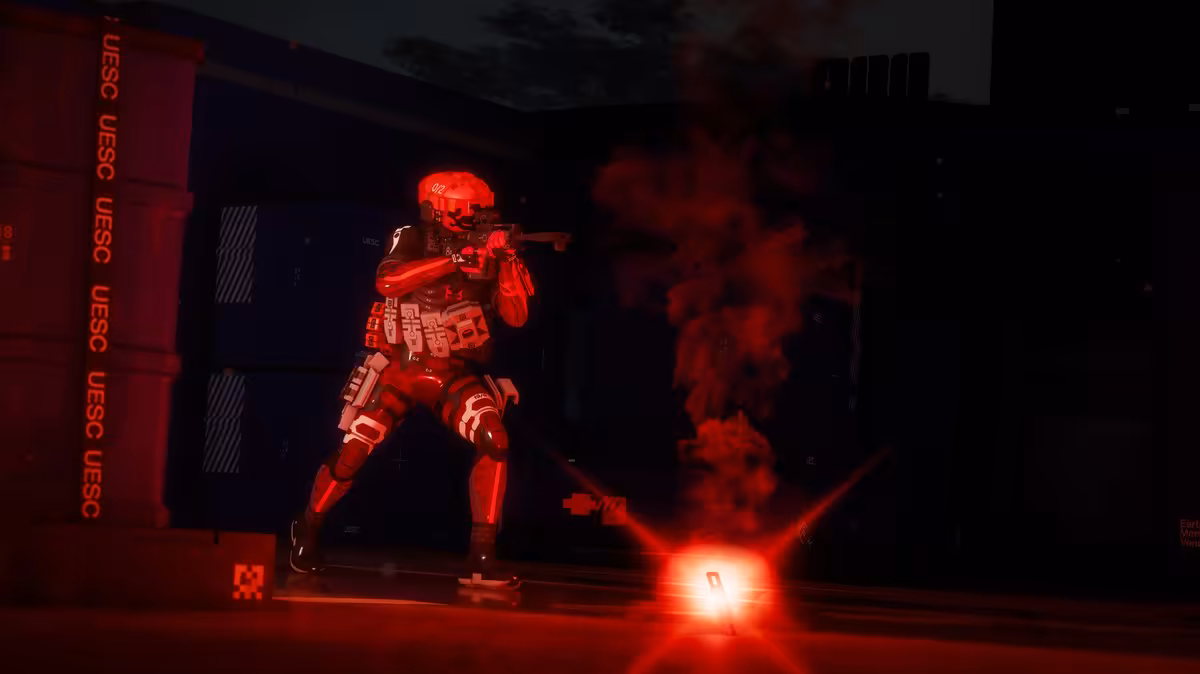 Marathon Season 2 démarre le 2 juin avec une semaine gratuite et un gros reset 3 Soldat en armure rouge tirant un fusil dans une scène sombre, avec fumée et flare rouge