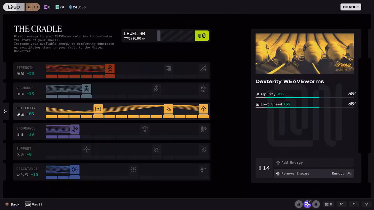 Marathon Season 2 démarre le 2 juin avec une semaine gratuite et un gros reset 4 Écran de menu de jeu Marathon avec statistiques, progression et carte de la zone The Cradle
