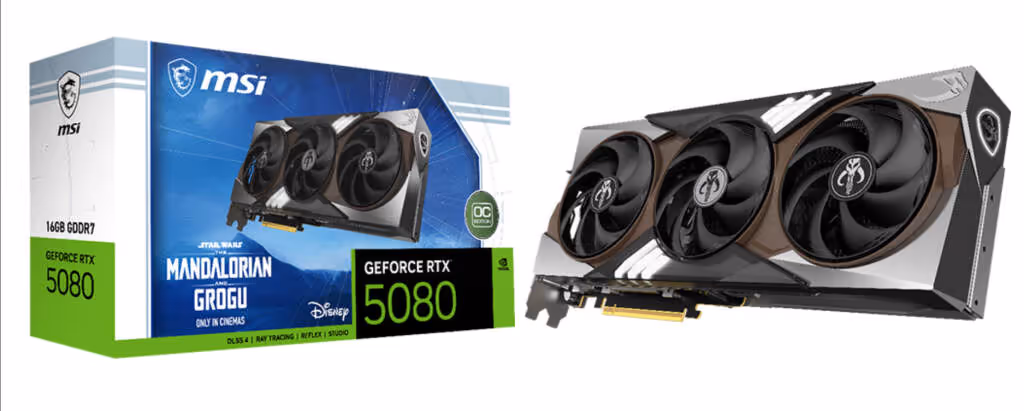 msi geforce rtx 5080 mandalorian grogu edition oc serie ultra limitee 01