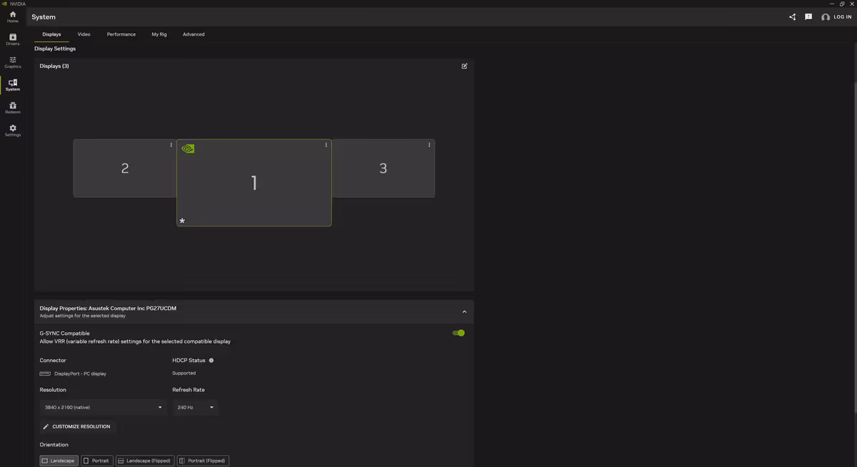 NVIDIA App remplace le panneau de configuration GeForce après 20 ans de service 3 Capture écran interface NVIDIA GeForce réglages multi-display sombre et sobre