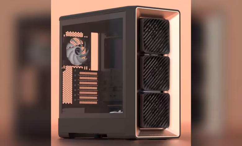 Air Power G10 : Formula V Line mise sur des ventilateurs frontaux orientables au Computex 2026 1 Boîtier PC Formula V Line Air Power G10 noir, façade blanche, trois ventilateurs avant et panneau latéral vitré
