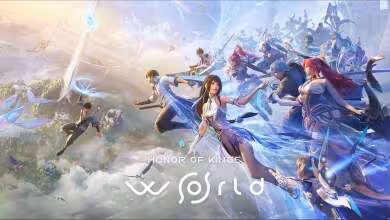 Illustration de personnages fantastiques dans le jeu mobile "Honor of Kings"