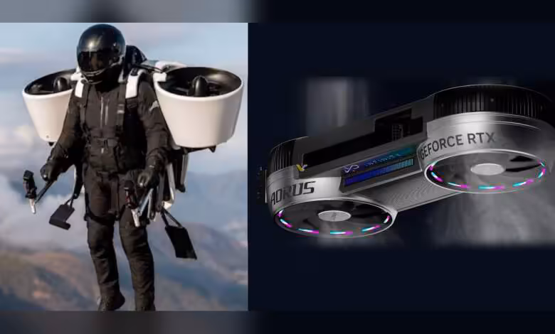 RTX 5090 INFINITY : AORUS détaille son refroidissement 3,5 slots et ses mesures 1 AORUS Taiwan shows RTX 5090 INFINITY cooling layout and fan speeds