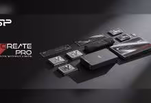 Présentation de la gamme Silicon Power Create Pro avec plusieurs cartes mémoire, SSD et lecteur de cartes