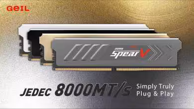 Barrettes de RAM GeIL DDR5 Spear V avec design plug-and-play.