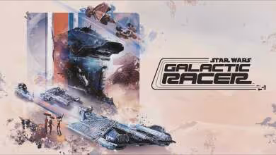 Illustration officielle du jeu Star Wars: Galactic Racer avec vaisseaux spatiaux