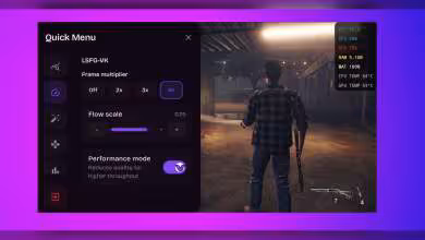 Capture d'écran montrant le menu de génération de trames LSFG-VK dans un jeu vidéo.