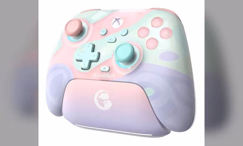 GameSir T7 Pro Sugar Whirl : une manette Xbox sans fil pastel à 109,99 euros 1 Manette GameSir T7 Pro Sugar Whirl pastel rose, menthe et lavande, vue de face sur fond blanc.