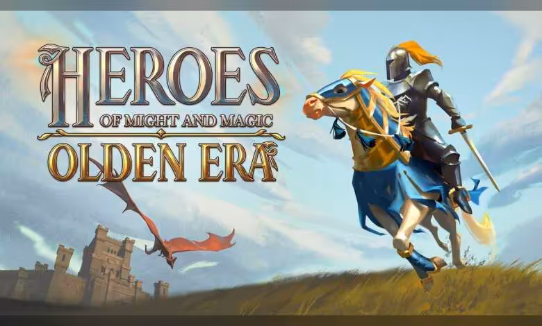 Heroes of Might and Magic: Olden Era dépasse 1 million et détaille sa feuille de route 1 Illustration promotionnelle Heroes of Might and Magic: Olden Era, chevalier sur cheval ailé devant un château