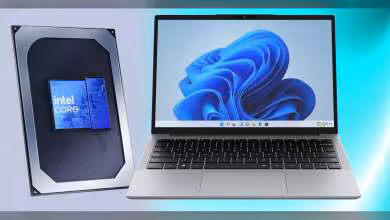 Processeur Intel Core 3 304 et ordinateur portable CHUWI UniBook avec écran affichant Windows 11