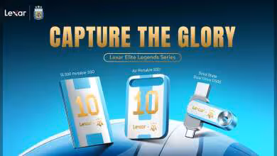 Visuel promotionnel Lexar Elite Legends Series avec SSD portable SL500, Air Portable SSD et clé USB Dual Drive D500