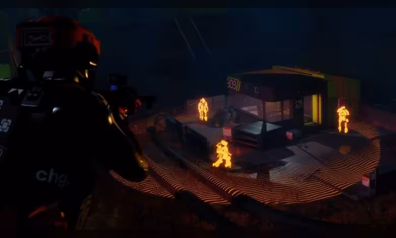 Marathon Season 2 démarre le 2 juin avec une semaine gratuite et un gros reset 1 Joueur en vue troisième personne observant un bâtiment éclairé, ennemis lumineux orange autour de la structure