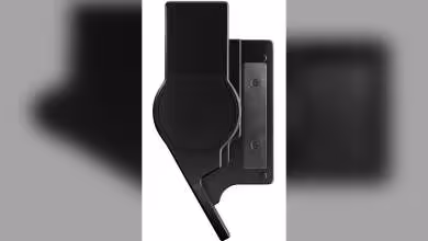 Navigator Trackpad ZSA noir, vue produit sur fond blanc, pavé tactile central et boutons latéraux.