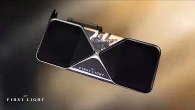 Carte graphique NVIDIA avec design 007 First Light, fond subtil et élégant