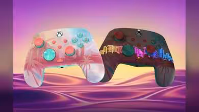 Manettes Turtle Beach Pacific Skyline Wireless Controller, deux coloris avec motifs néon et sticks analogiques