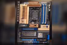 Carte mère ASUS ROG Crosshair 2006, socket processeur central, dissipateurs cuivre et slots mémoire bleus