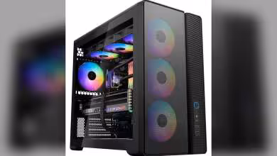 Boîtier SAMA S50 noir entièrement monté, panneau verre trempé, éclairage RGB et configuration gaming