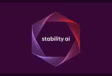 Logo Stability AI avec design hexagonal coloré