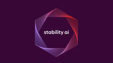 Logo Stability AI avec design hexagonal coloré