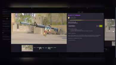 Interface d’achat Steam affichant un M4A1-S Solitude avec aperçu du skin en grand.