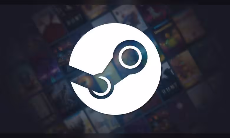 Valve loot boxes : la firme demande le rejet de la plainte déposée à New York 1 Logo Steam de Valve blanc sur fond flou sombre de vignettes de jeux vidéo